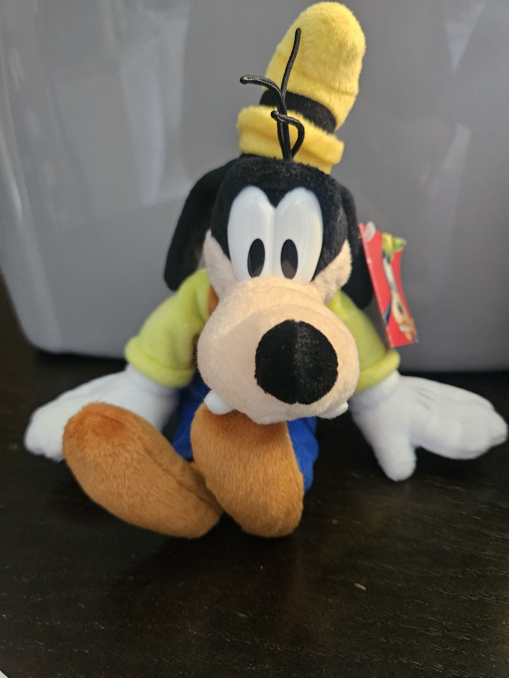 2001 Disney Goofy Plush - Yellow Hat, Black Ears, Brown Feet